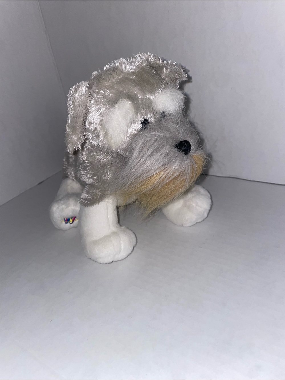 GANZ Grey & White Plush Schnauzer Dog Toy